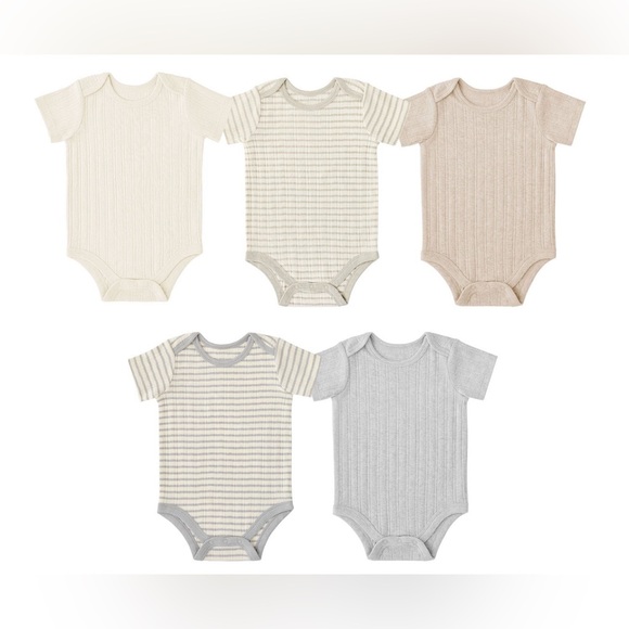 Members Mark Gender Neutral 5 Pack Organic Cotton Bodysuits Size Newborn NWT - Picture 1 of 8